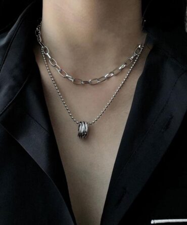 Multi-Layer Ring Smiley Face Star Set necklace