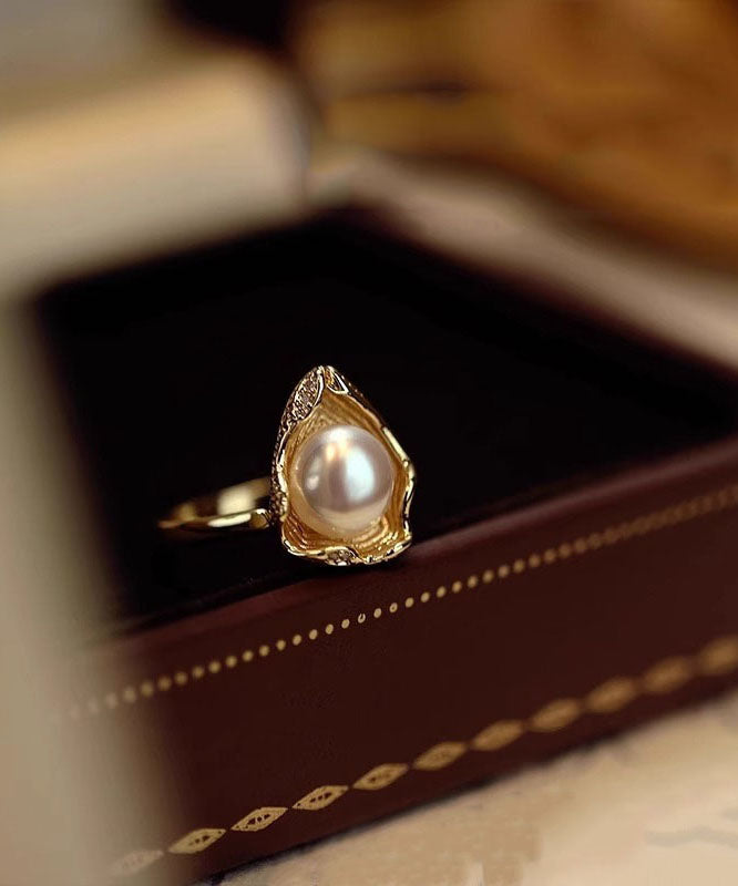 Original Design Gold Copper Alloy Pearl Rings