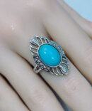 Bohemian Blue Sterling Silver Turquoise Hollow Out Rings