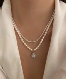 French Vintage Minimalist Pearl 2 Sets Necklace