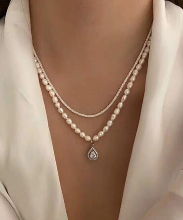 French Vintage Minimalist Pearl 2 Sets Necklace